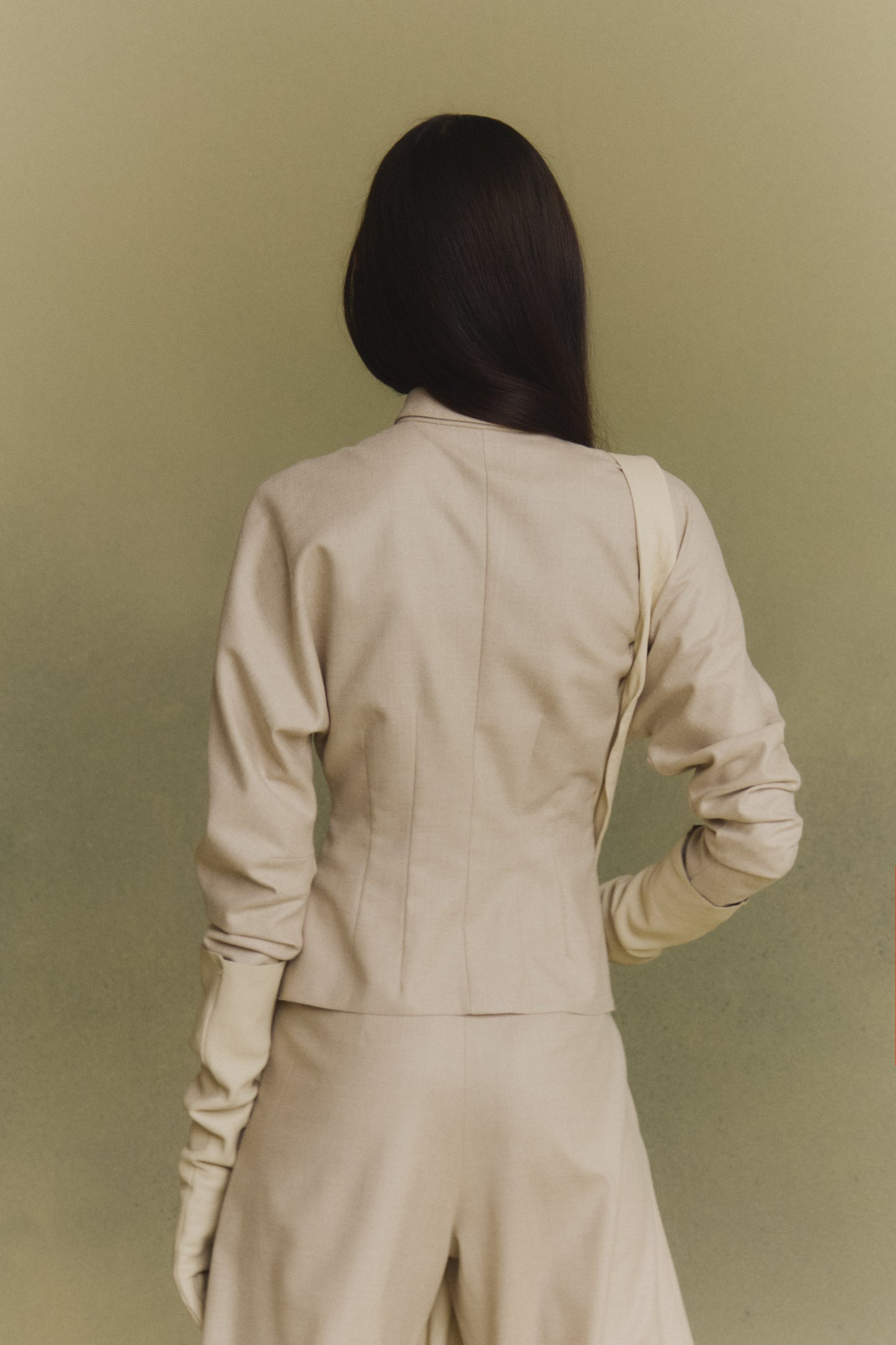 Cuento, beige virgin wool shirt