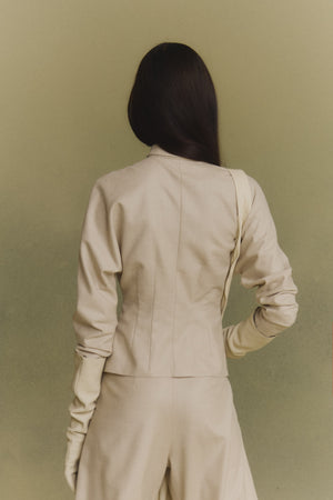 Cuento, beige virgin wool shirt