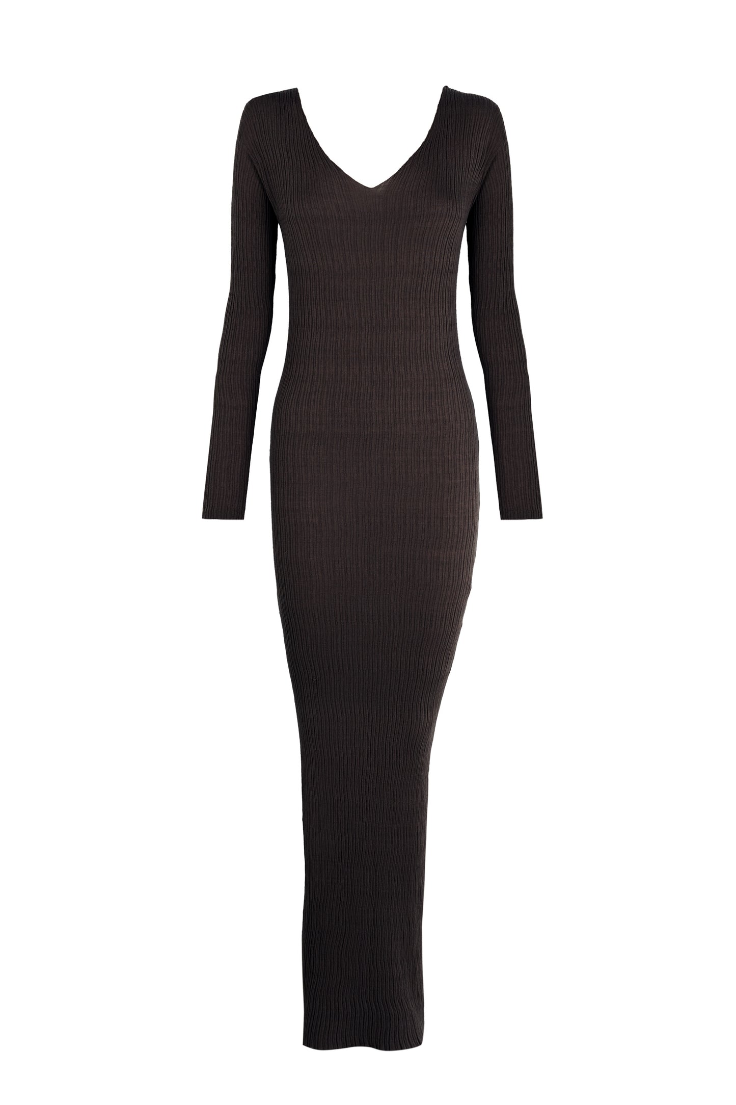 Cypress, long anthracite knit dress