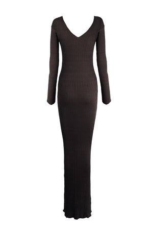 Cypress, long anthracite knit dress