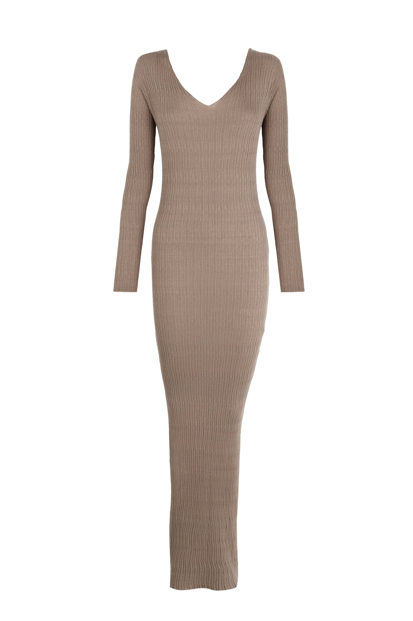 Cypress, long smoky mauve knit dress