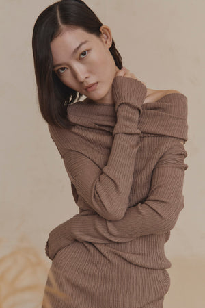 Cypress, smoky mauve knit top