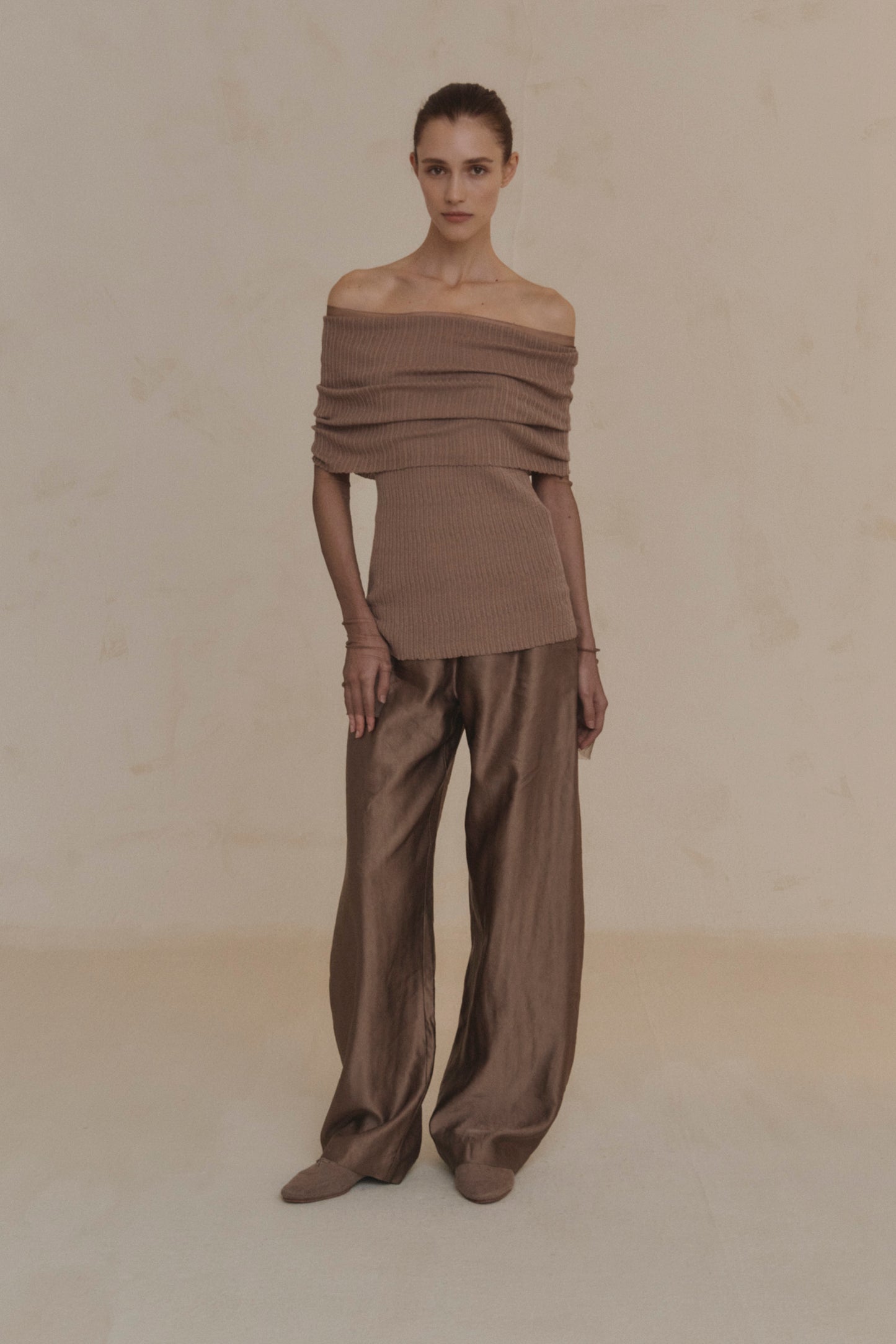 Cypress, smoky mauve knit top