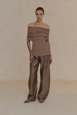 Cypress, smoky mauve knit top