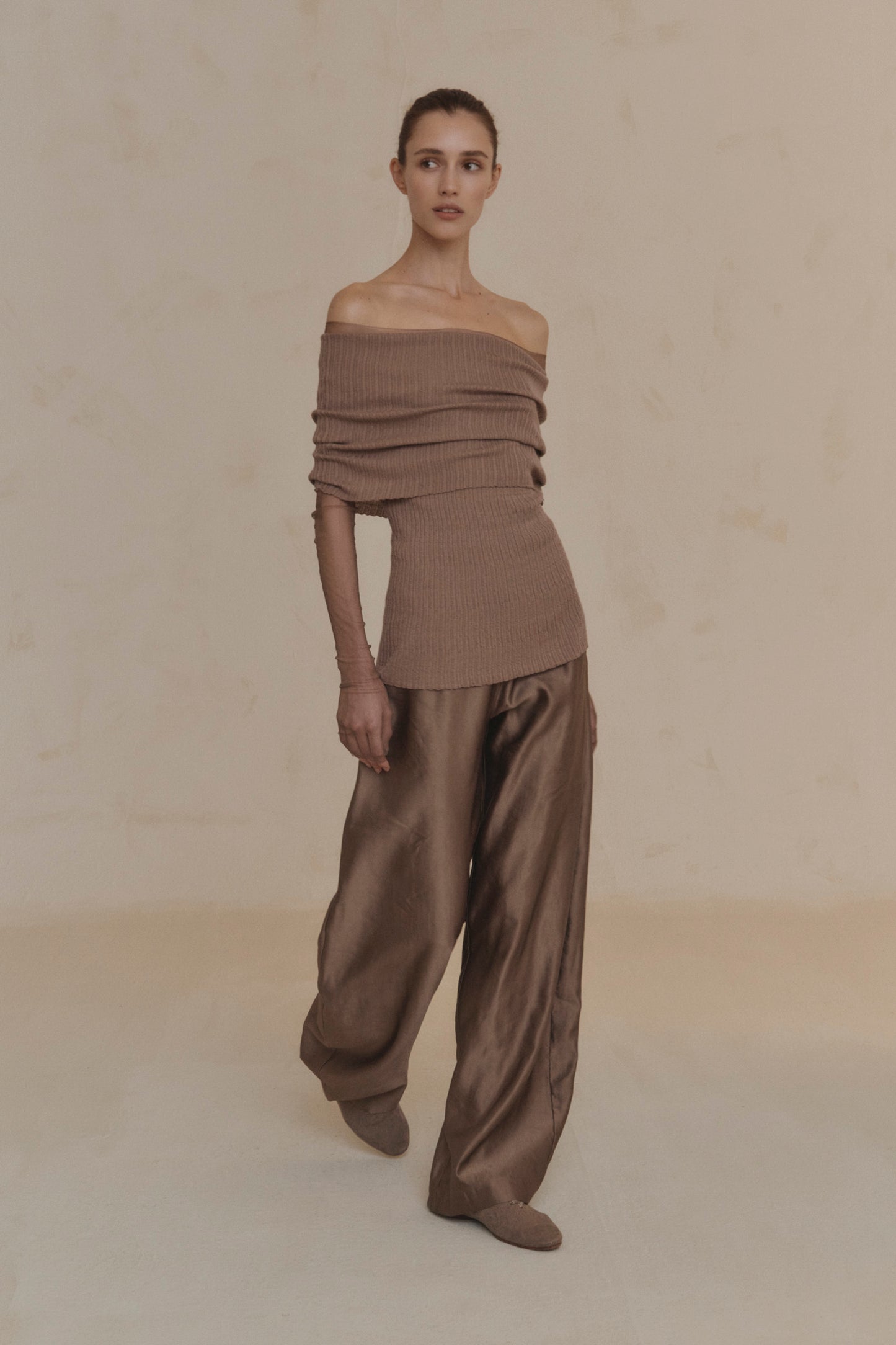 Cypress, smoky mauve knit top