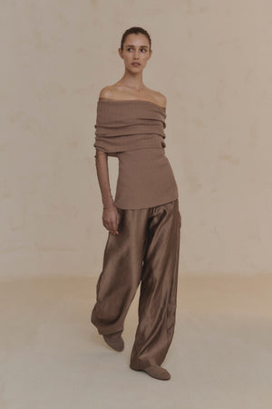 Cypress, smoky mauve knit top