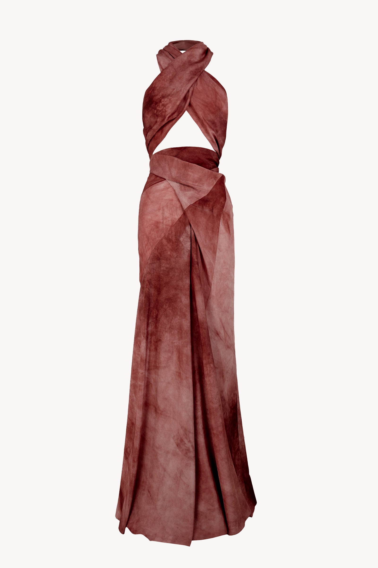 cortana red dress Estela one-shoulder silk-chiffon maxi dress - red
