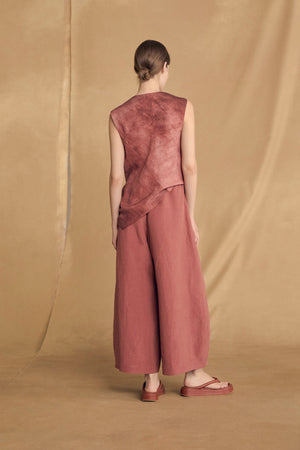 Mona, strawberry linen and silk pants