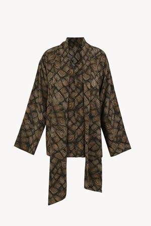 Deep, deep print silk top