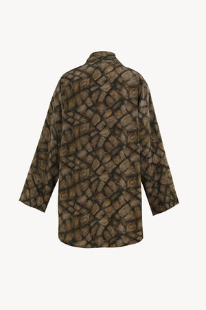 Deep, deep print silk top