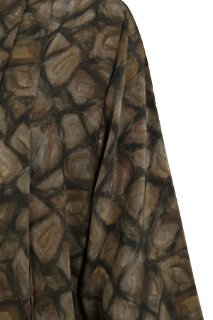 Deep, deep print silk top