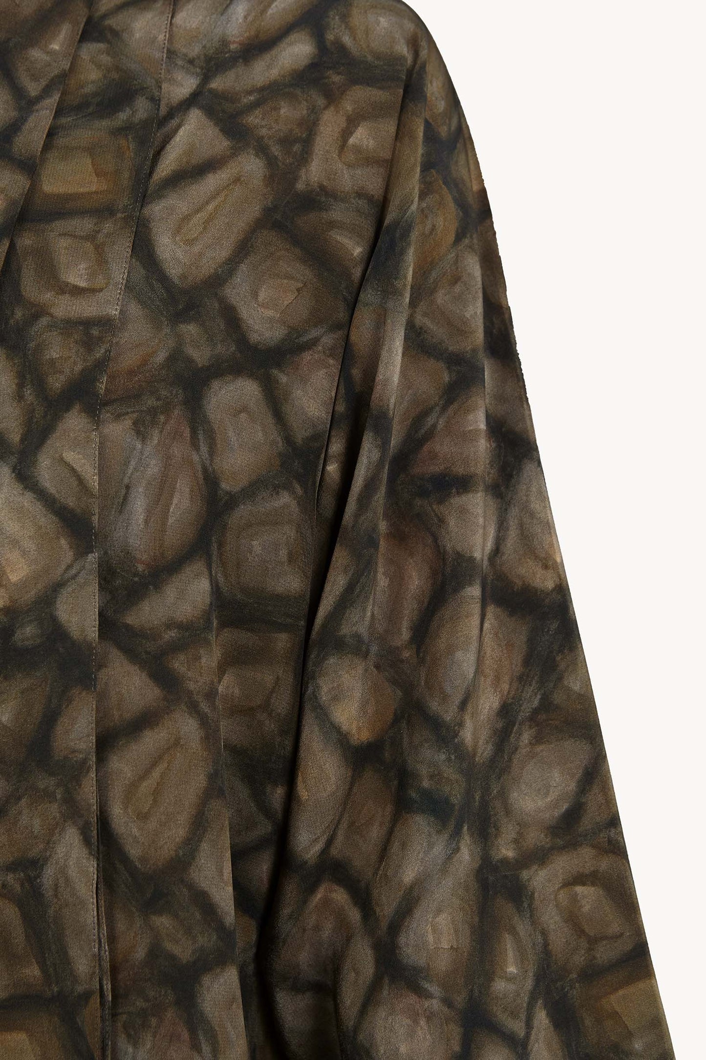 Deep, deep print silk top