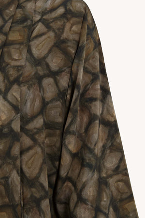 Deep, deep print silk top