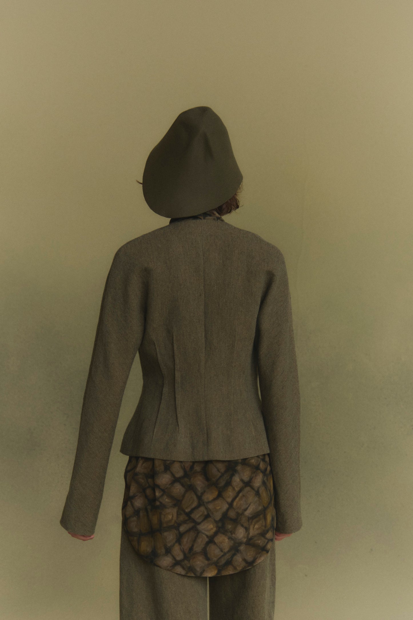 Rider, fitted green melange jacket