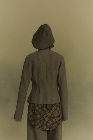 Rider, fitted green melange jacket