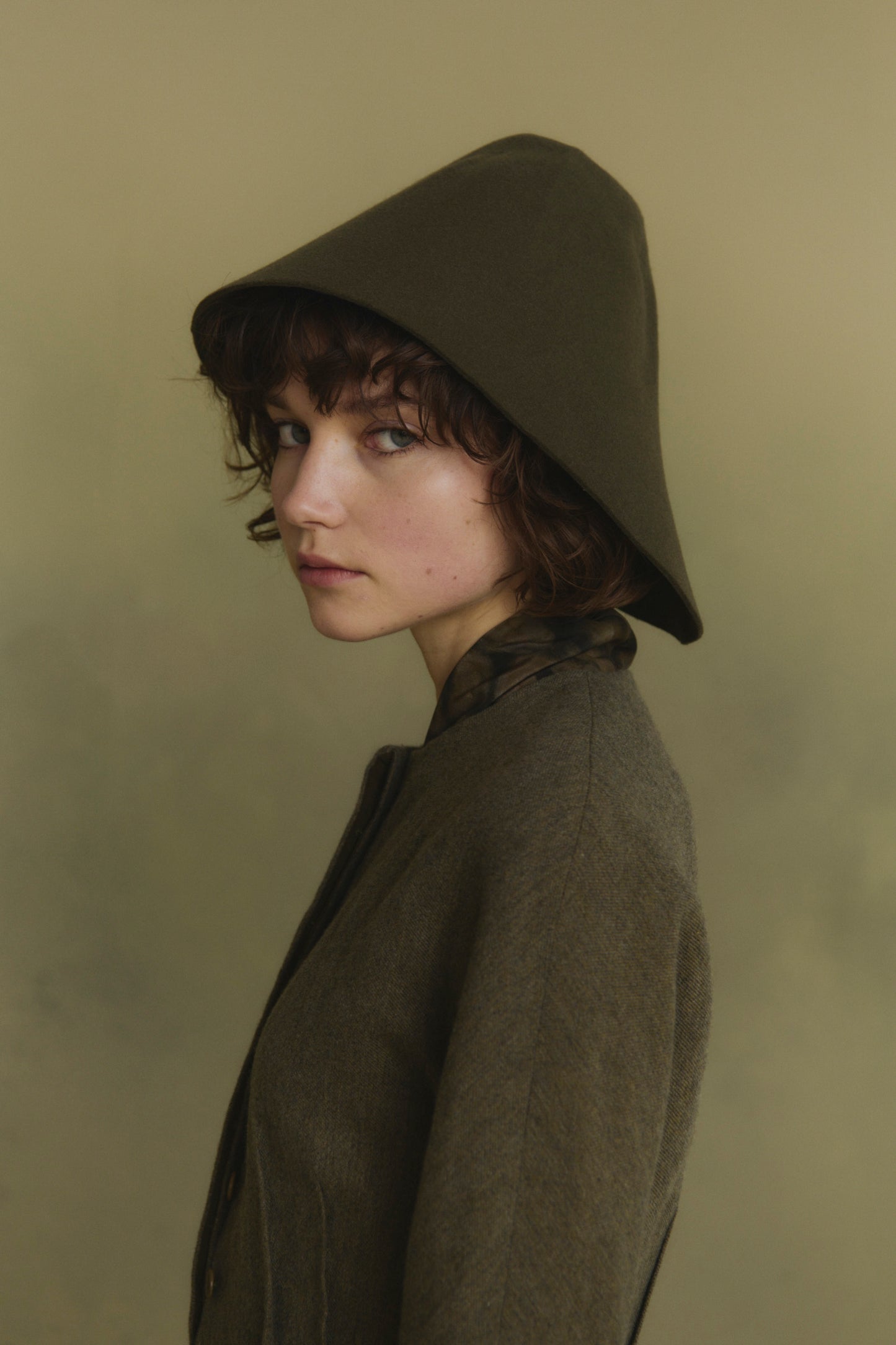 Rider, fitted green melange jacket