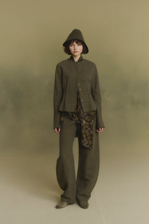 Rider, fitted green melange jacket