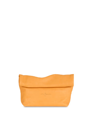 Delhi S, clutch de cuero melocoton