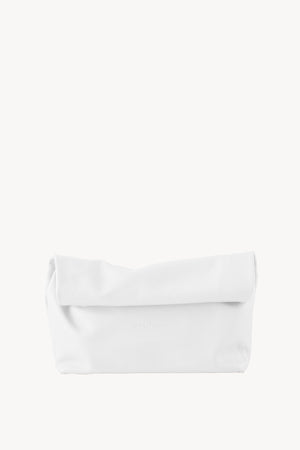 Delhi L, clutch grande en cuero blanco