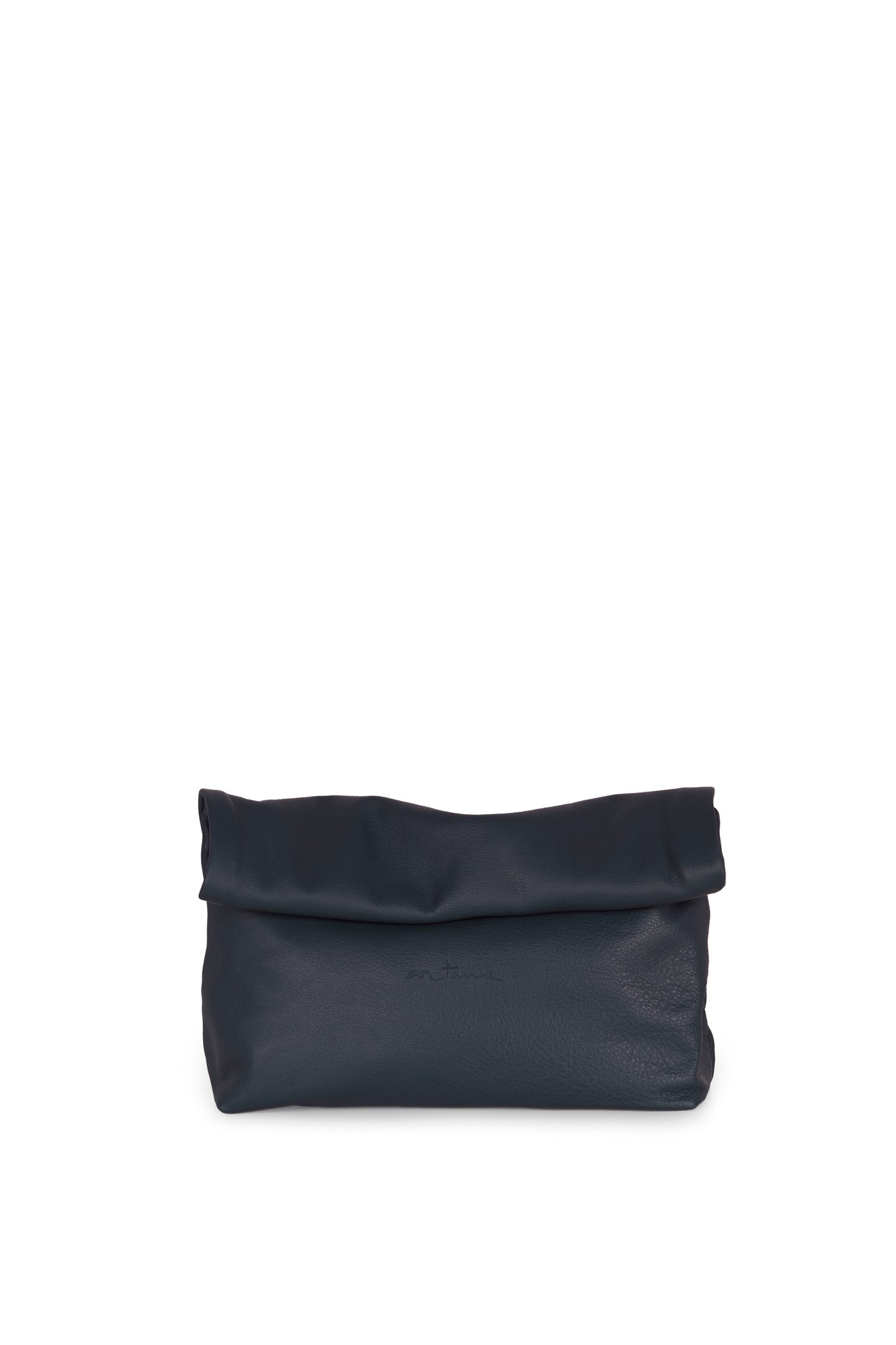 Delhi S, black leather clutch