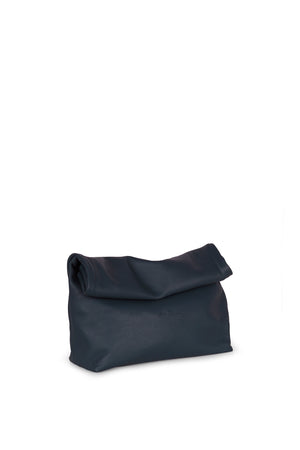 Delhi S, black leather clutch