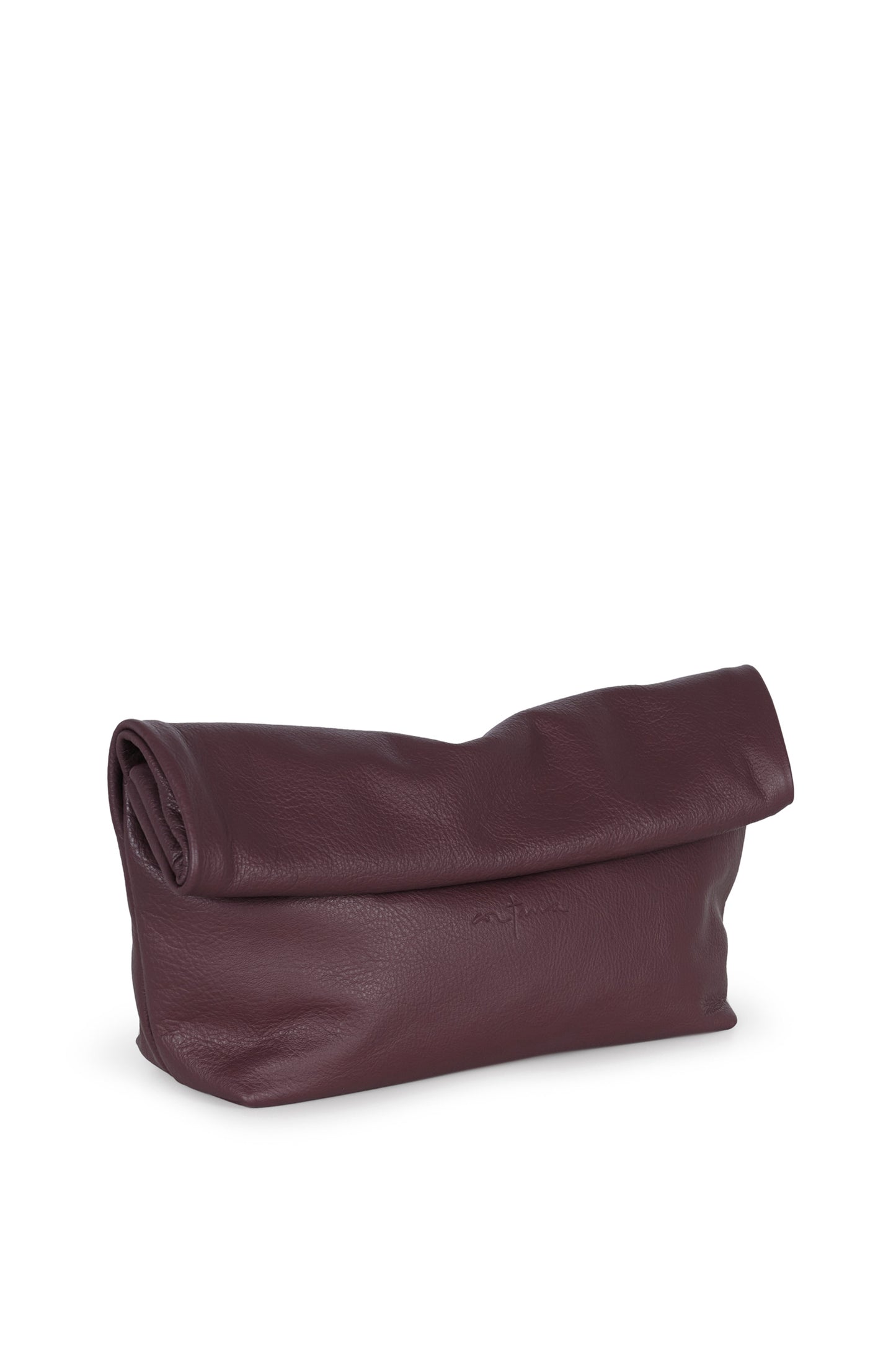 Delhi L, large clutch in burgundy leather