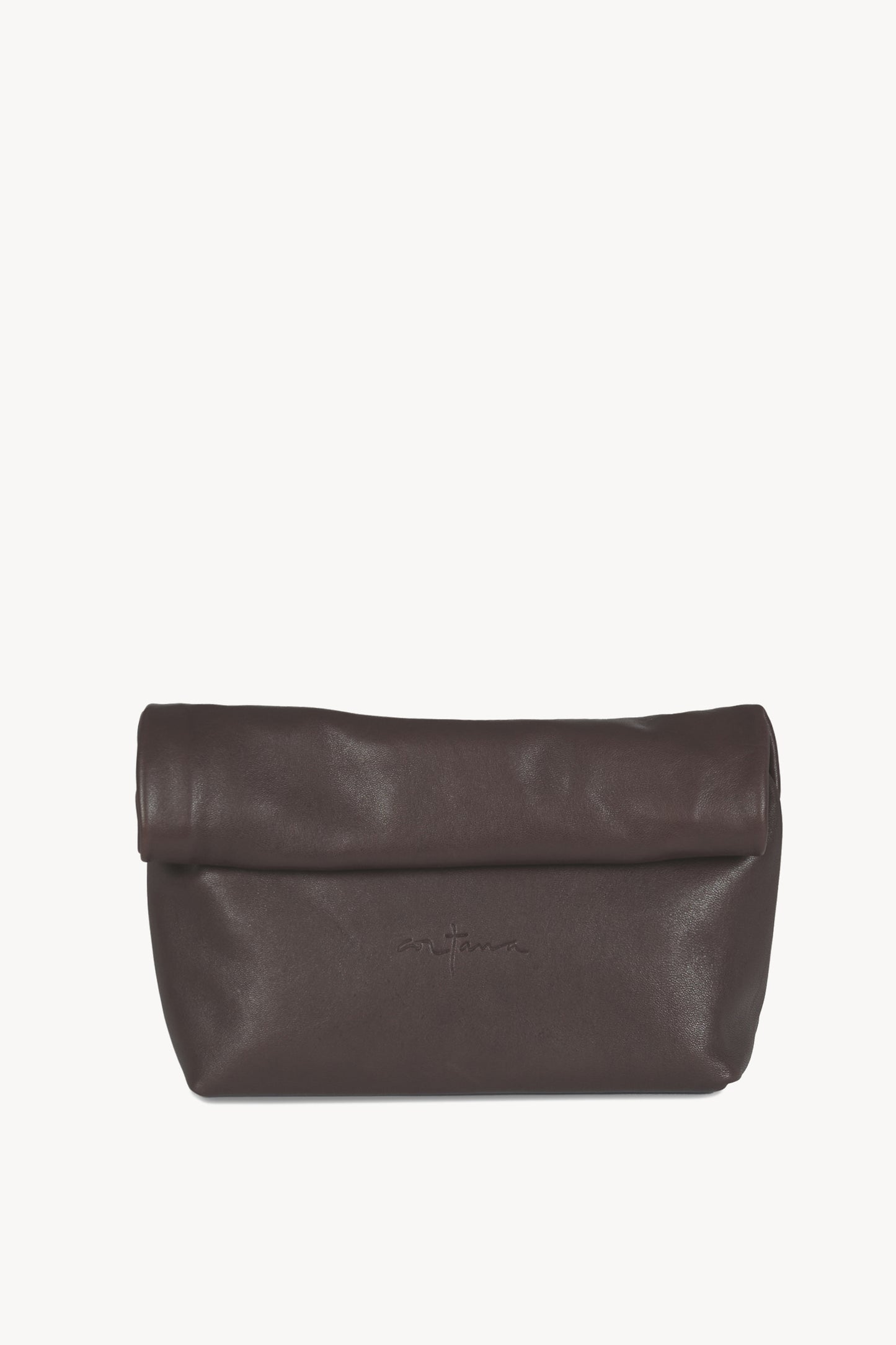 Delhi L, dark lilac leather large clutch