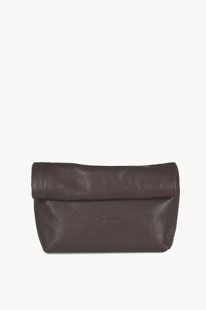 Delhi L, dark lilac leather large clutch