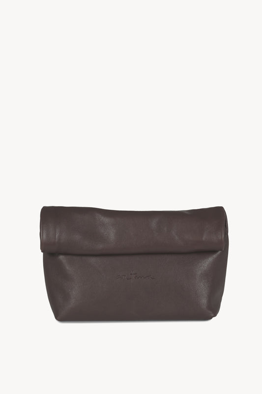 Delhi L, dark lilac leather large clutch