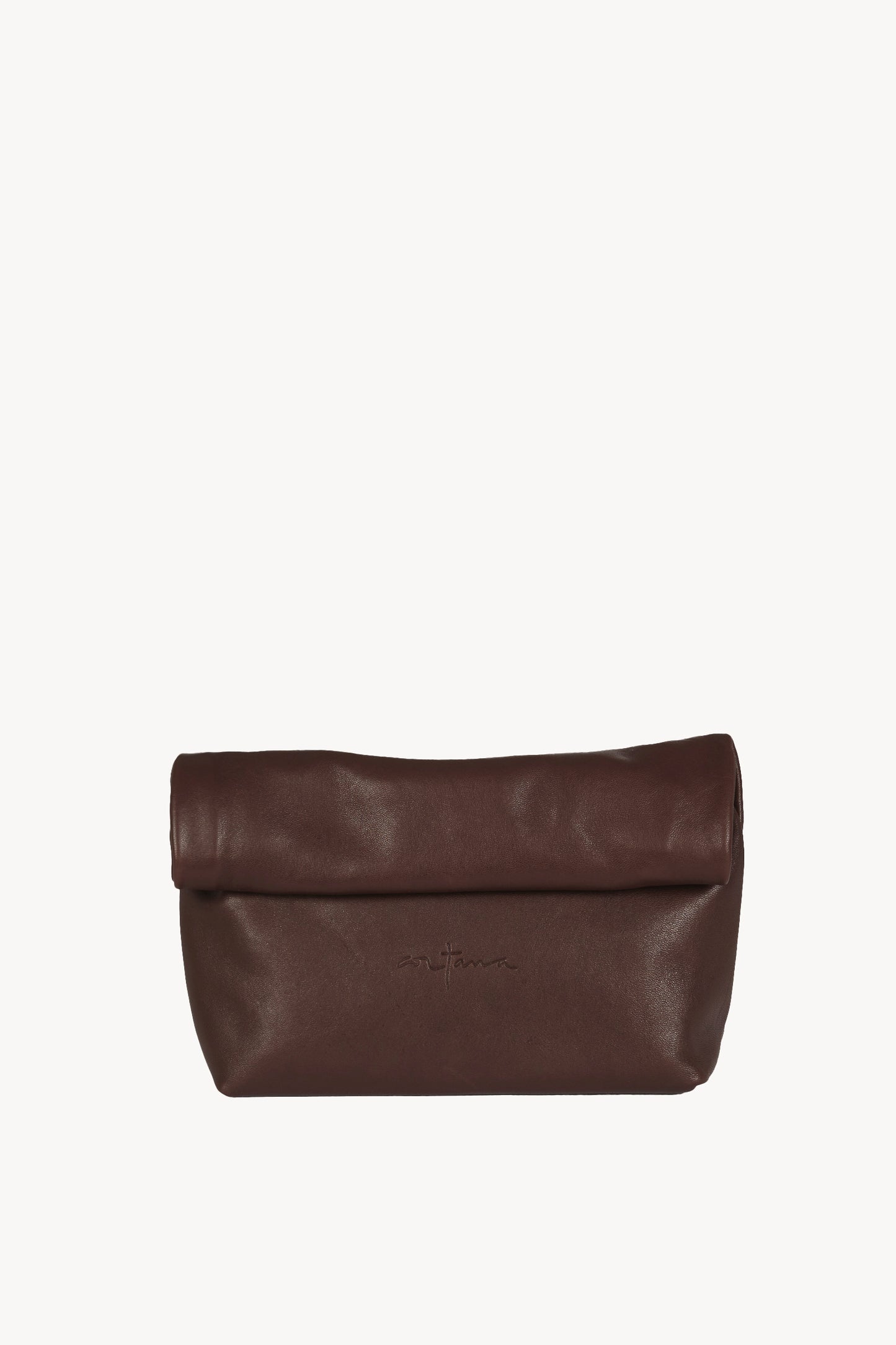 Delhi S, clutch de cuero granate oscuro