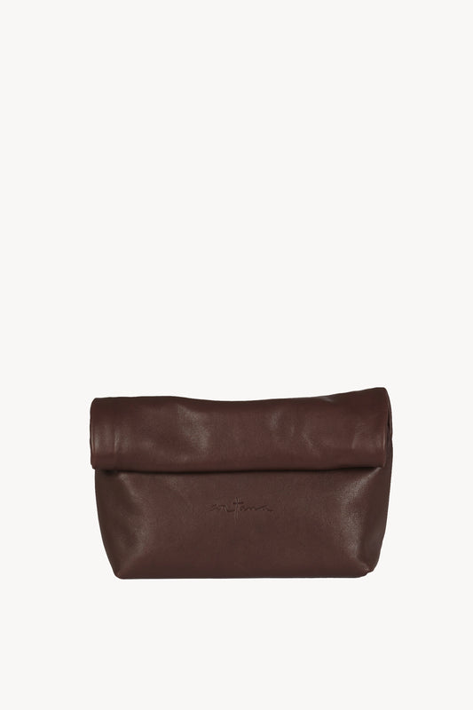 Delhi S, clutch de cuero granate oscuro