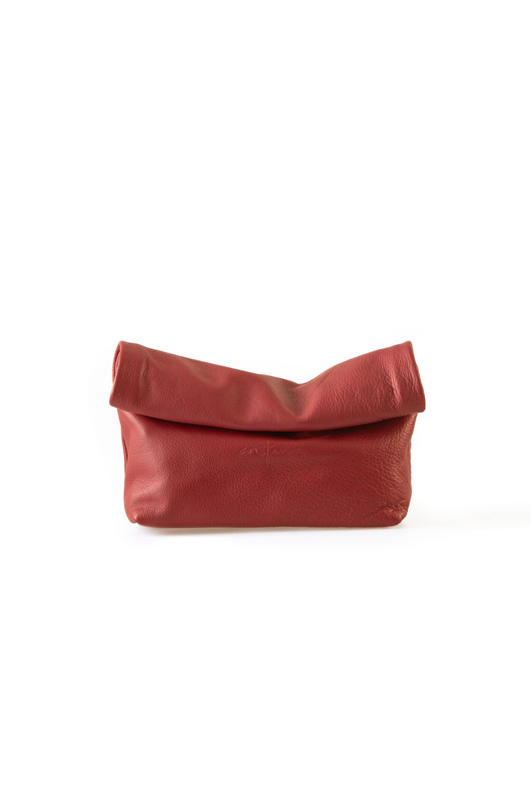 Delhi S, clay leather clutch