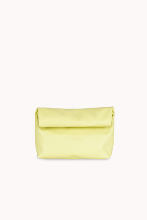 Delhi S, pale canary leather clutch