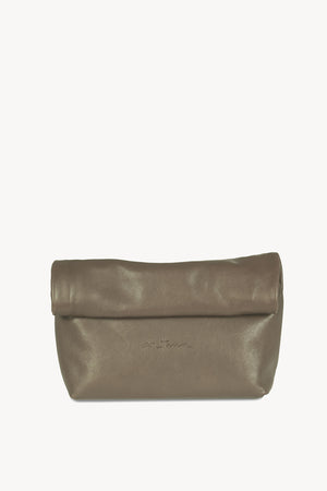 Delhi L, taupe large leather clutch