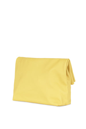 Delhi L, clutch grande en cuero amarillo