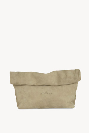 Delhi L, moss green large leather clutch