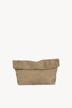 Delhi S, taupe nubuck clutch