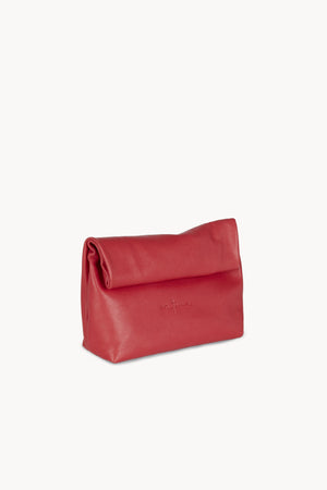 Delhi S, clutch de cuero rojo hibisco