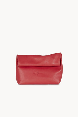 Delhi S, clutch de cuero rojo hibisco
