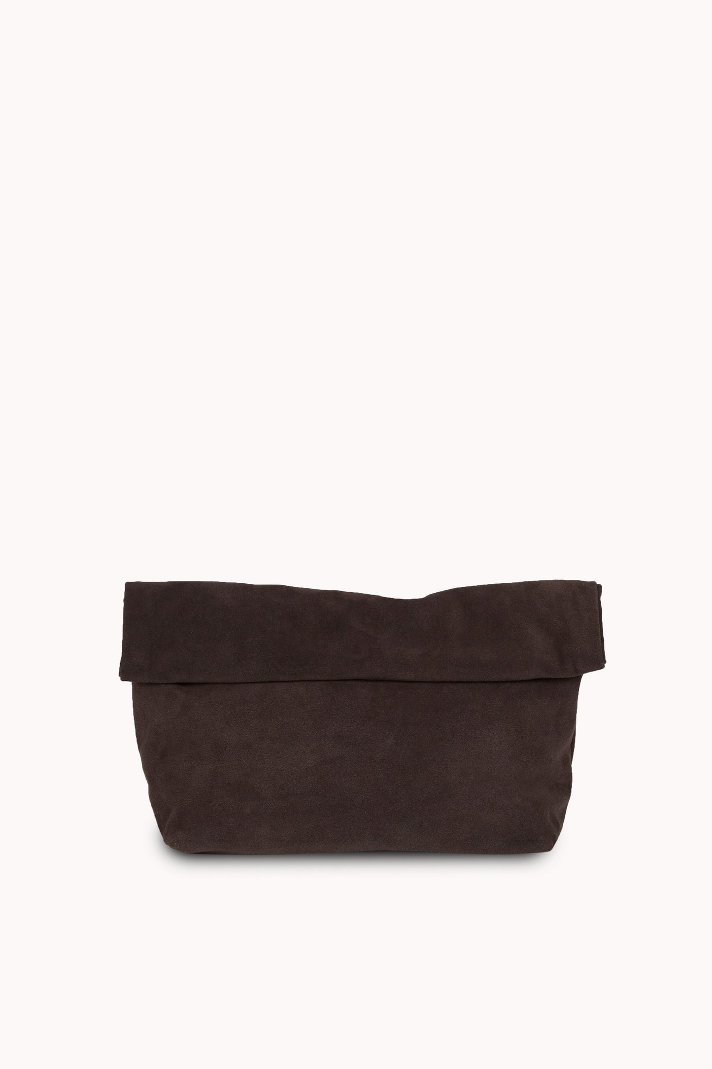 Delhi L, large café suede clutch