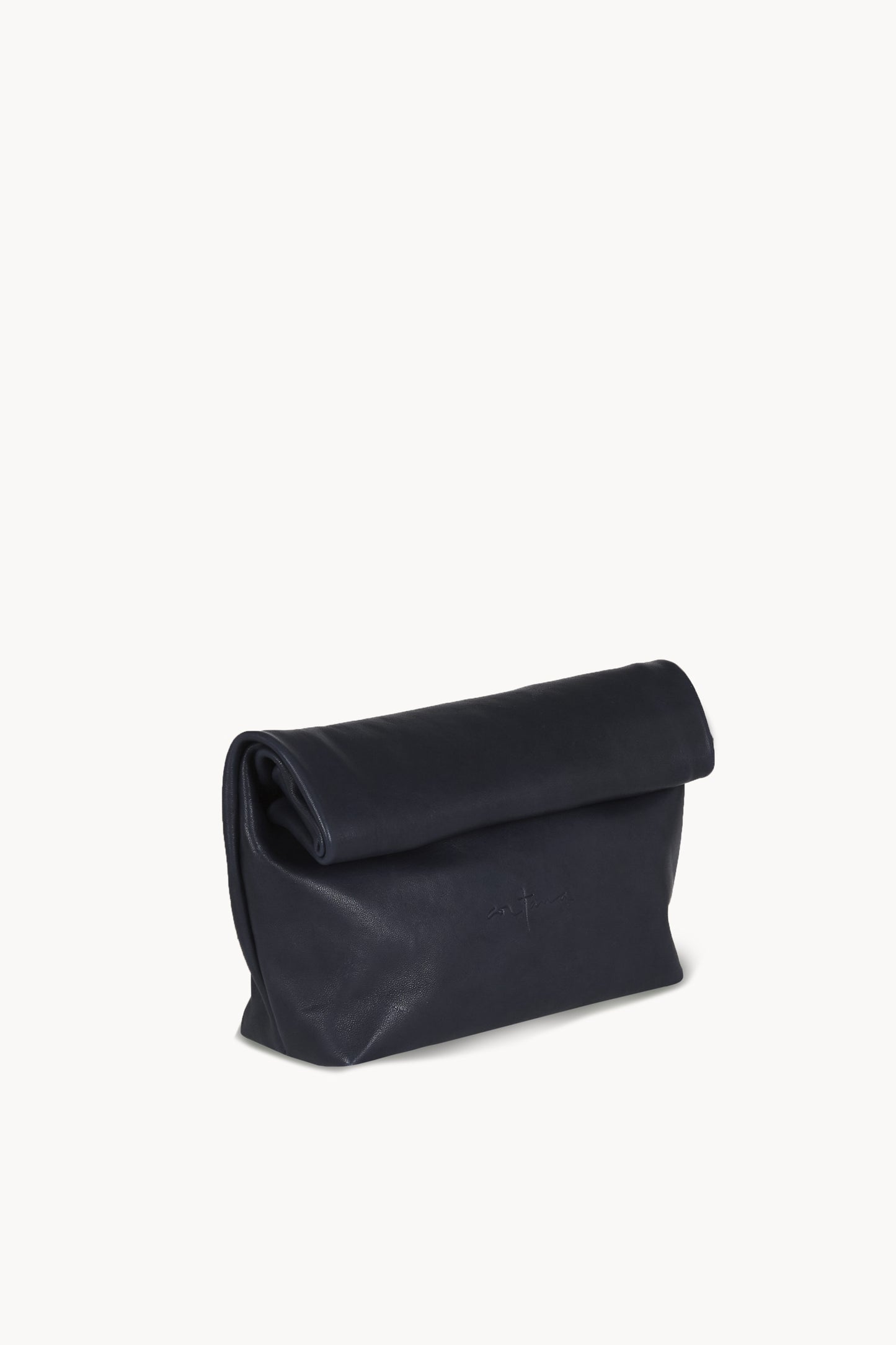 Delhi s, navy blue leather clutch