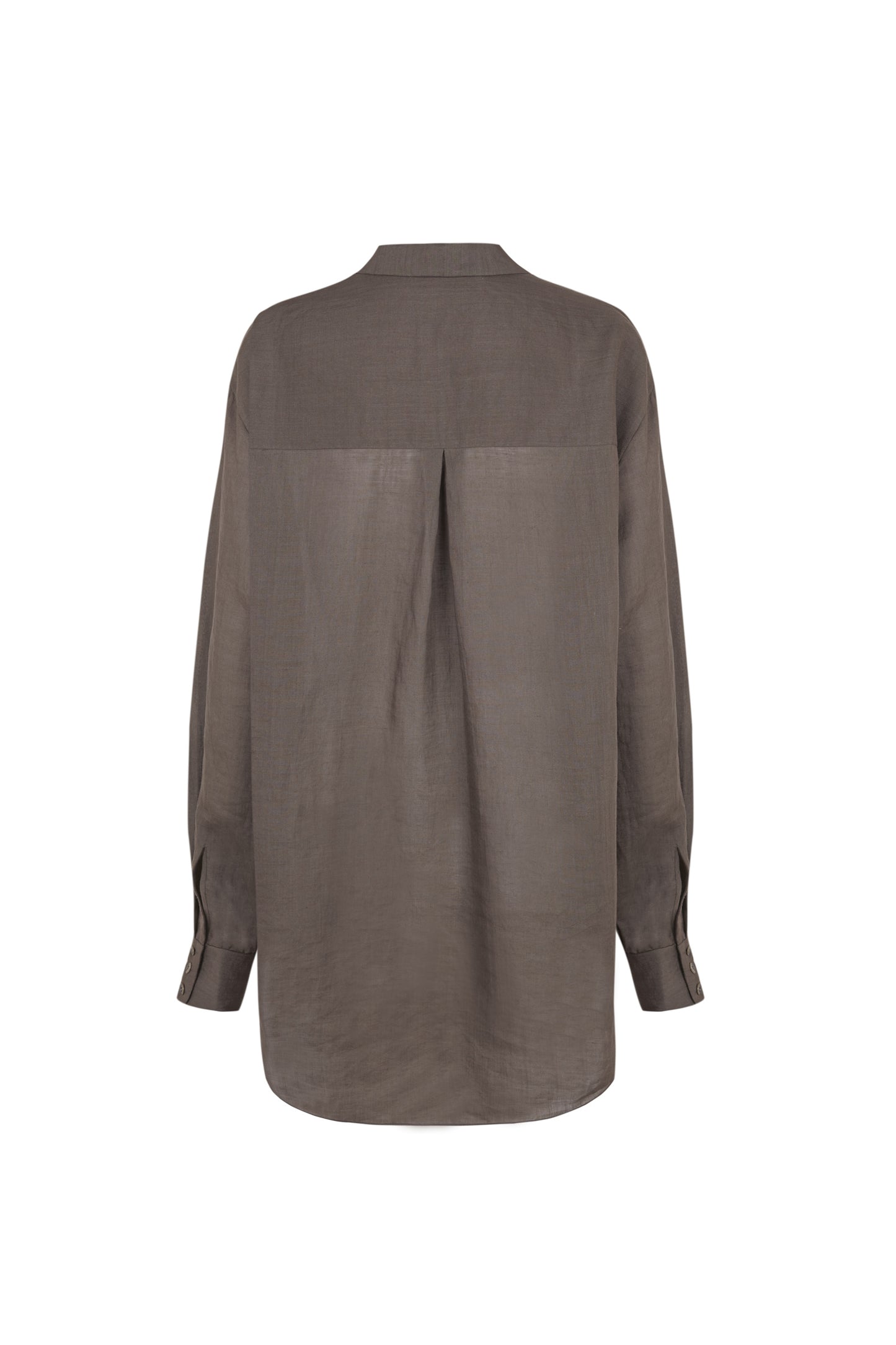 Dennis, chestnut oversize ramie shirt