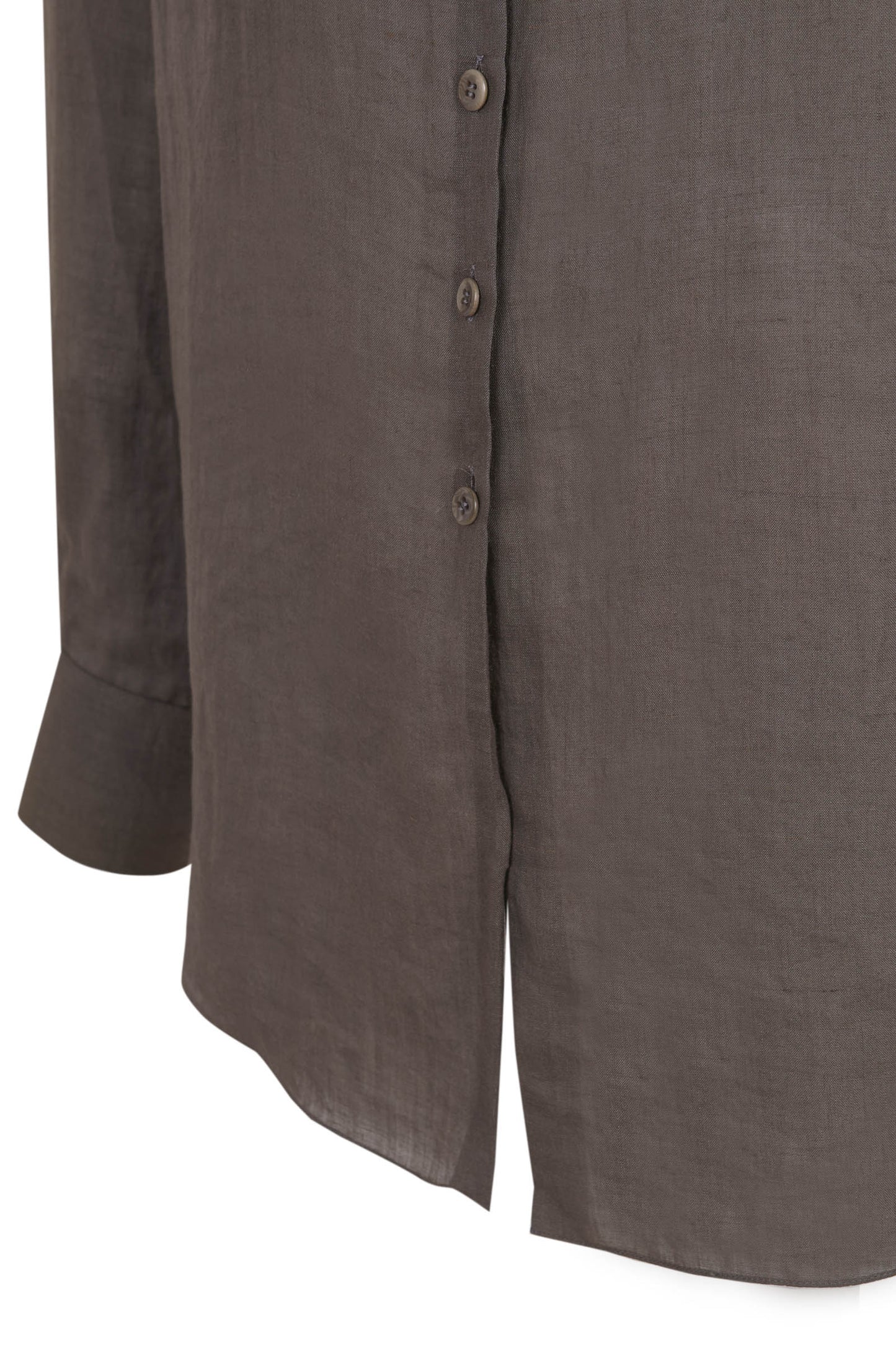 Dennis, chestnut oversize ramie shirt