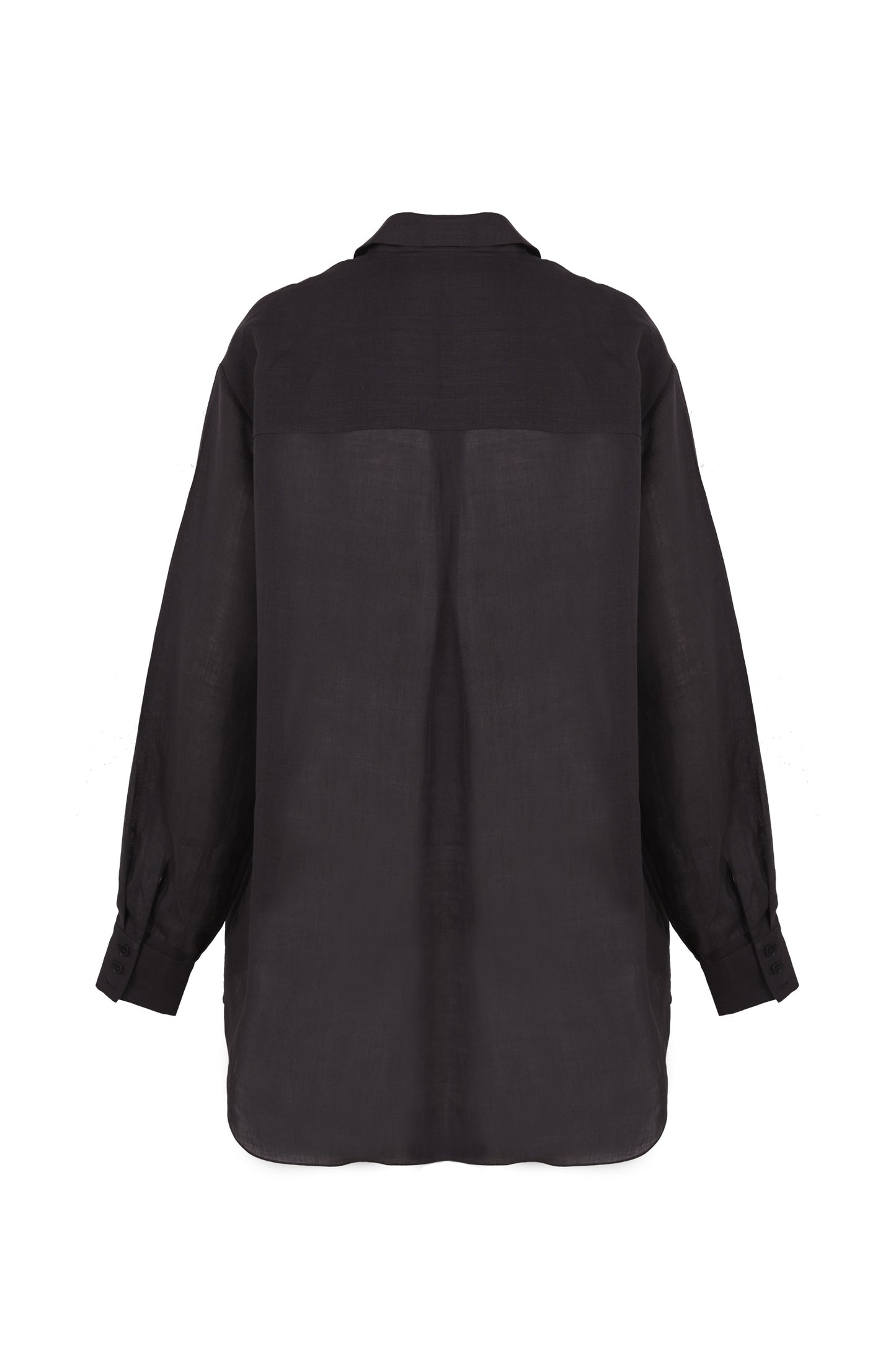 Dennis, camisa oversize en ramio negro