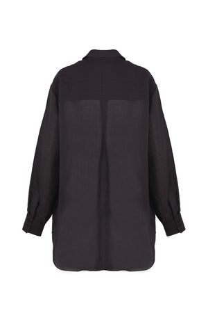 Dennis, camisa oversize en ramio negro