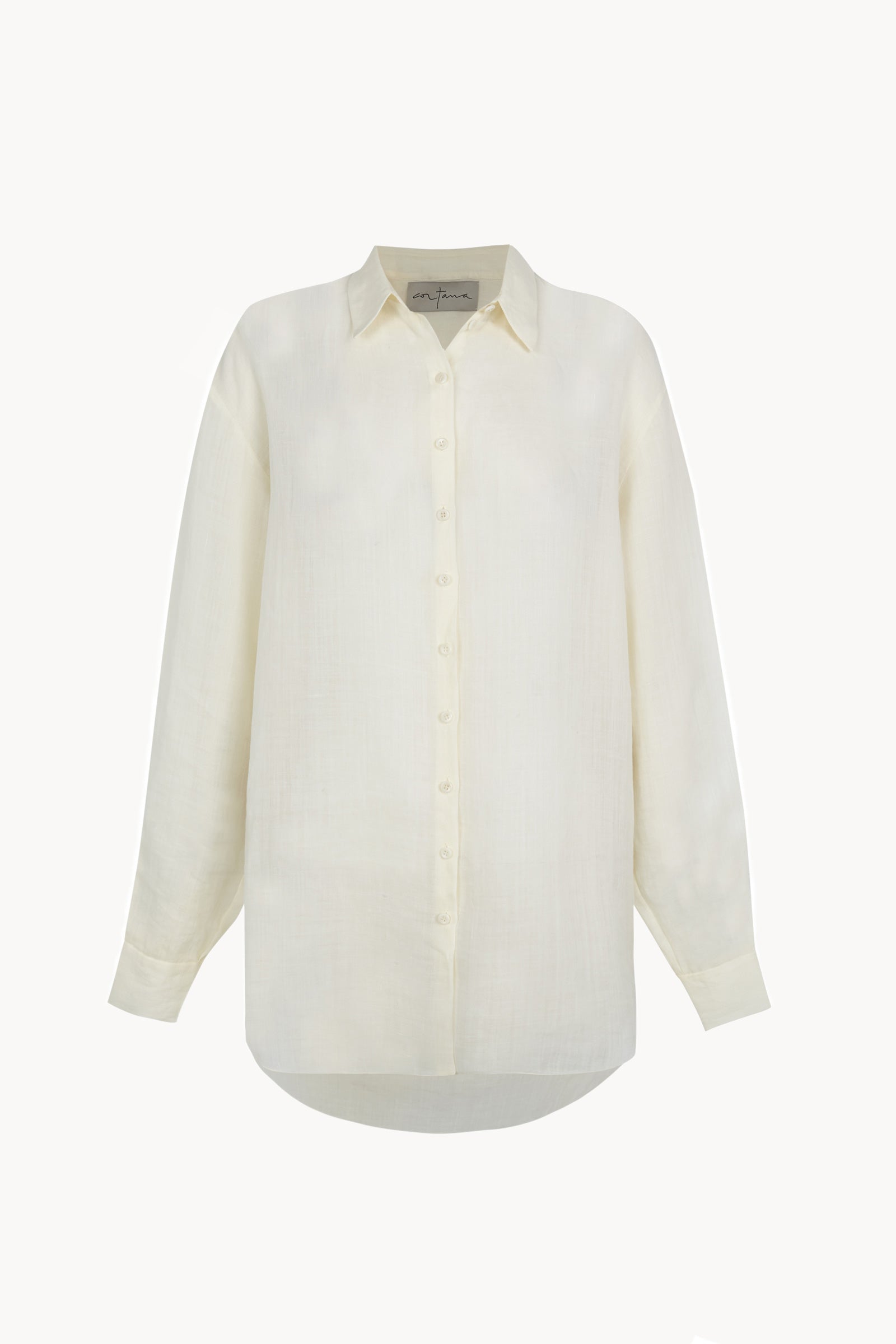 Dennis, ivory oversized ramie shirt