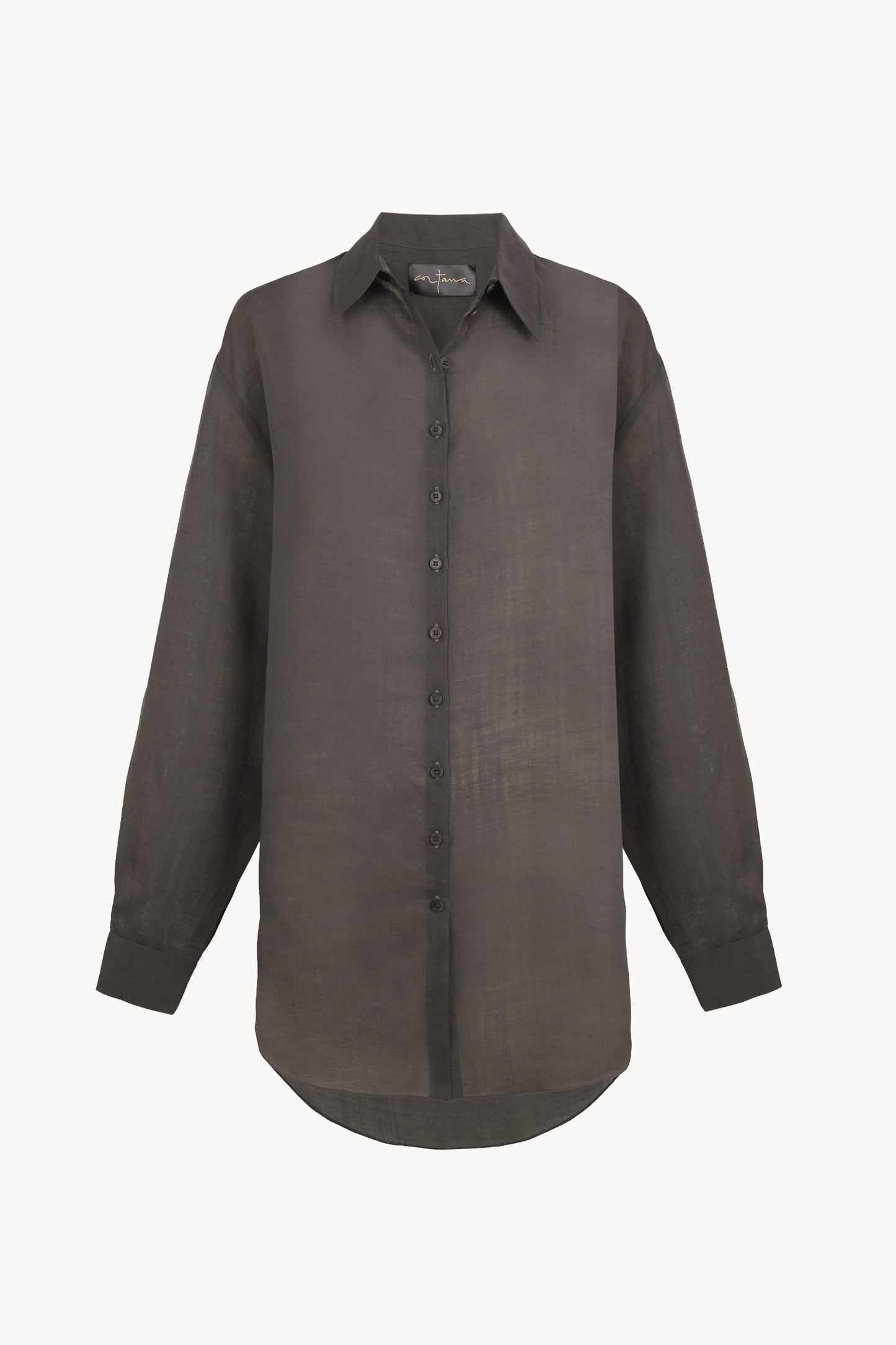 Dennis, camisa oversize de ramio malva oscuro