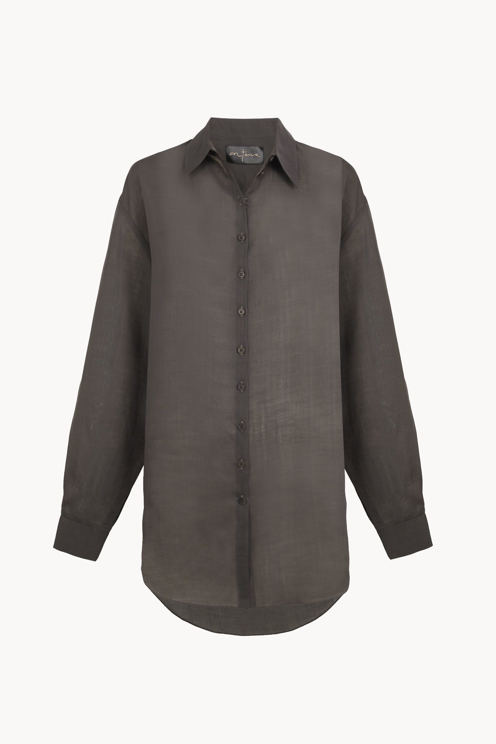 Dennis, camisa oversize de ramio malva oscuro