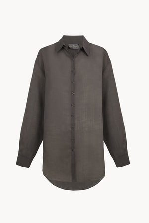Dennis, camisa oversize de ramio malva oscuro