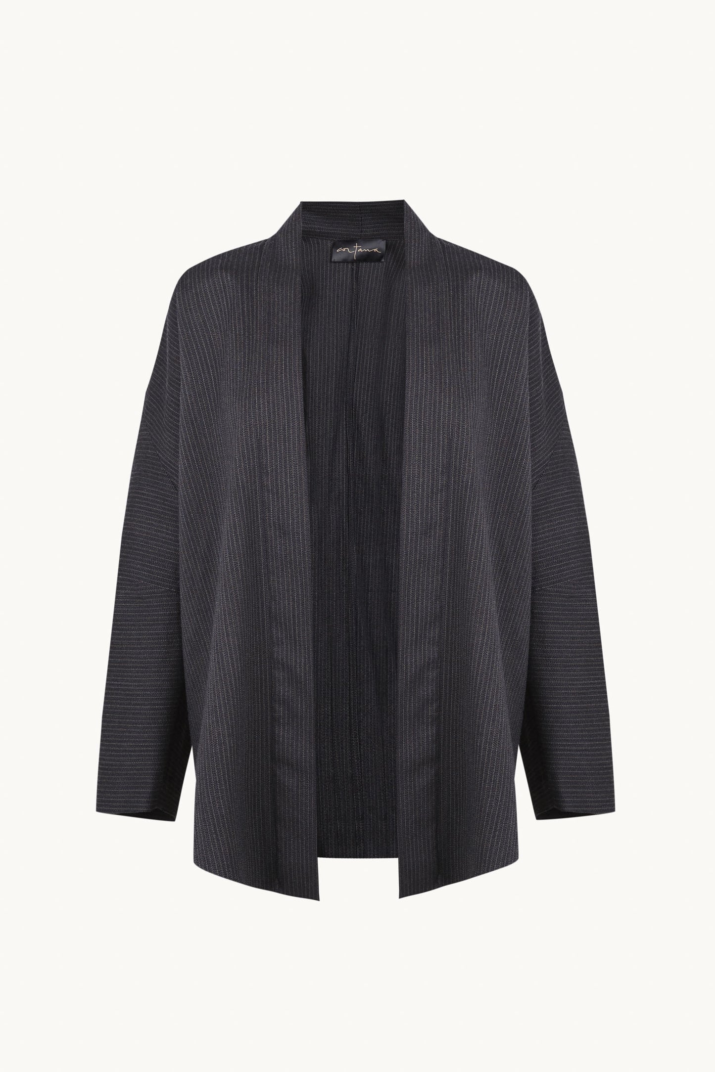 Destino, blue and grey jacquard striped oversized jacket